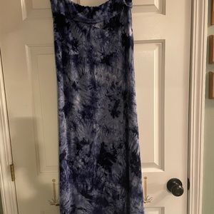 Ladies Long Skirt (Maxi) Tie Dye Blue